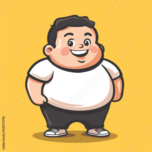 Cheerful Cartoon Character with a Happy Expression