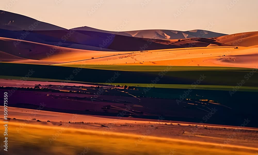 Abstract desert landscape, multi-layered