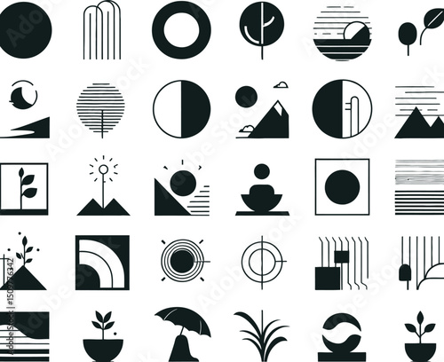 Set of food and kitchen icons including cooking utensils drinks and dishes