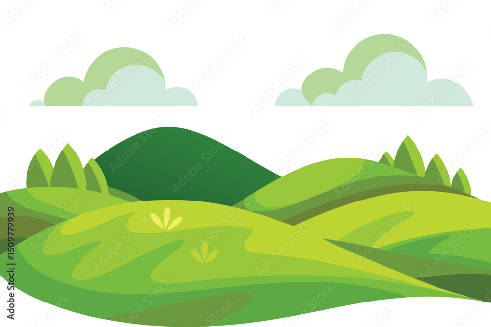 Obraz premium Rolling grassy hills