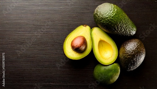 Photos some avocados and avocado pieces are so beautiful and so green