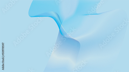 Abstract blue silver wave background modern fluid lines smooth gradient digital art minimal design futuristic elegant calm creative technology inspired
