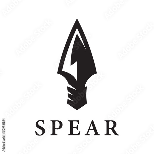 Spear logo vector icon template design