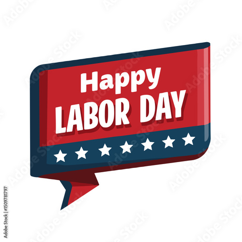 Happy Labor Day bold banner with stars, pride and solidarity