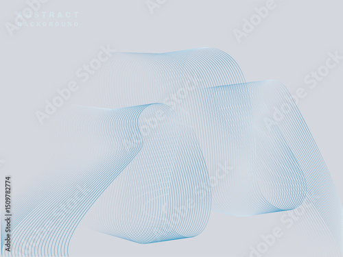Abstract blue silver wave background, modern flowing lines, minimal design, soft gradient, elegant and calm, suitable for technology or business themes