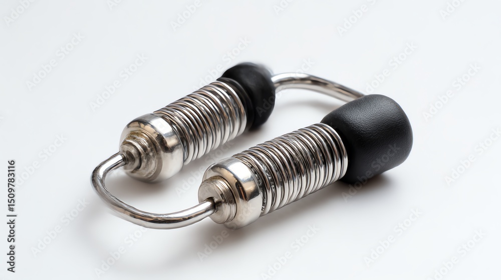 Adjustable dumbbell for home workouts, isolated on a white background. Adjustable dumbbell for home workouts, isolated on a white background.