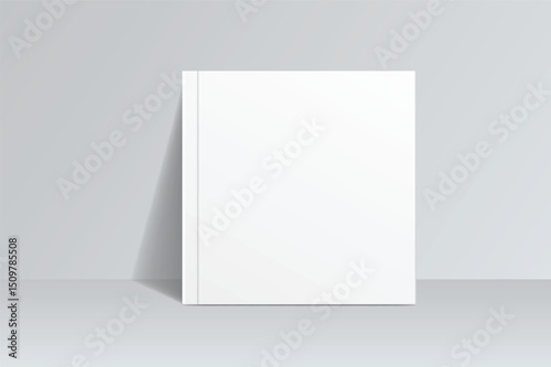 Vector realistic 3d magazine mockup with white blank cover isolated on background. For the business presentation magazine, notebook, booklet, brochure, catalogue or a publisher advertising corporate