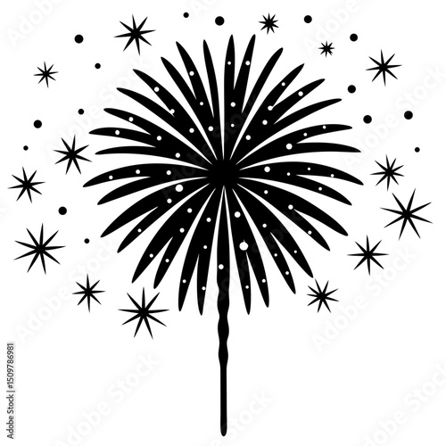 Silhouette of Sparkling Celebration An Explosion of Joy And Light