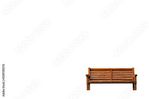 Wallpaper Mural Isolated Brown Wooden Park Bench on Transparent Background, PNG Torontodigital.ca