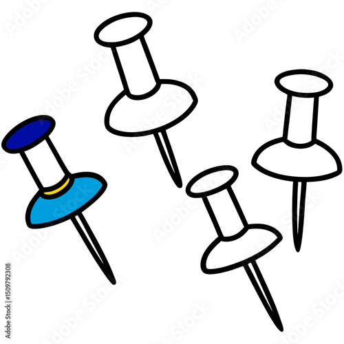 blue push pin