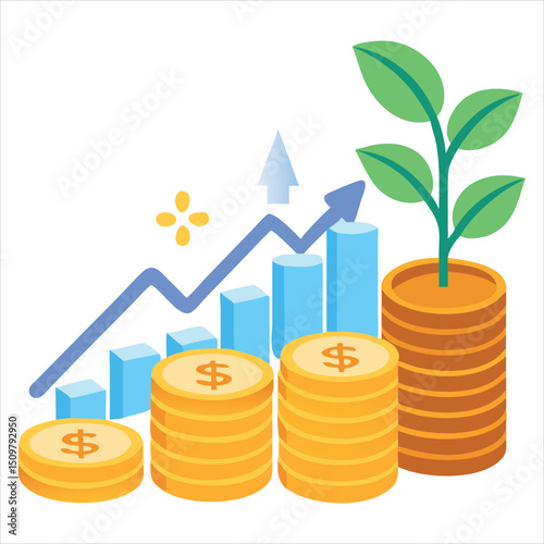 Simple Coin Stack Icons in Solid Outline and Flat Styles with Single Multiple and Tilted Variants
