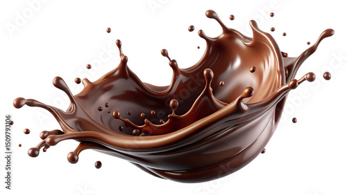 chocolate splash isolated on white