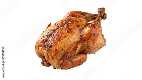 Broiled seasoned chicken isolated on transparent background