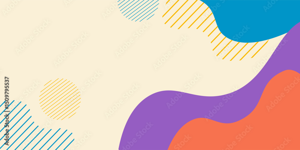 Fototapeta premium colorful abstract geometric wave pattern with dotted banner template background