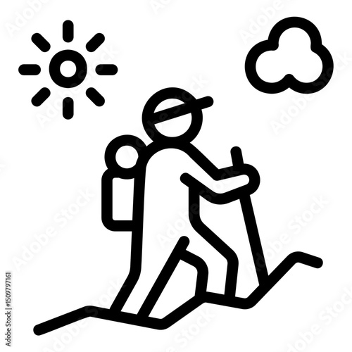 hiking Line Icon