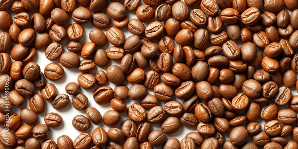 Obraz premium Seamless vector pattern of brown coffee beans; ideal for coffee shop print & decor, pattern design, coffee shop
