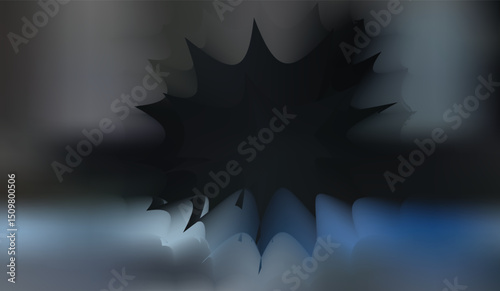 Spooky Halloween bats fly against an autumn leaf pattern, a festive and eerie seasonal design