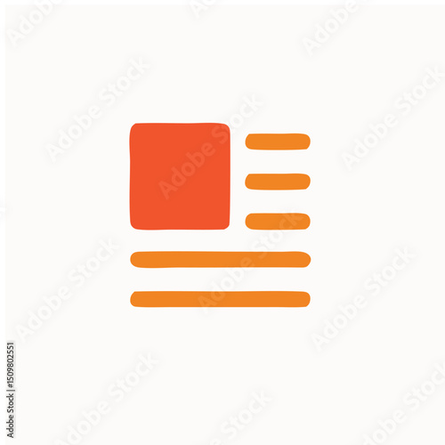 Abstract geometric design featuring orange shapes on a minimalistic background, ideal for modern art photo