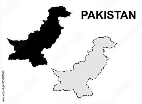  Pakistan Map vector design illustration.
