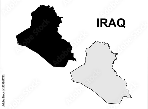  Iraq Map vector design illustration.