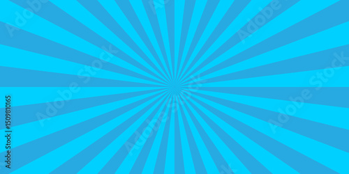 Abstract blue ray sunburst pattern colorful design. Vintage blue gradient sunrays illustration swirl grunge backdrop line texture background.	