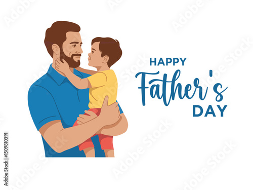 Happy Father’s Day Celebration – Modern Vector Art of Family Love