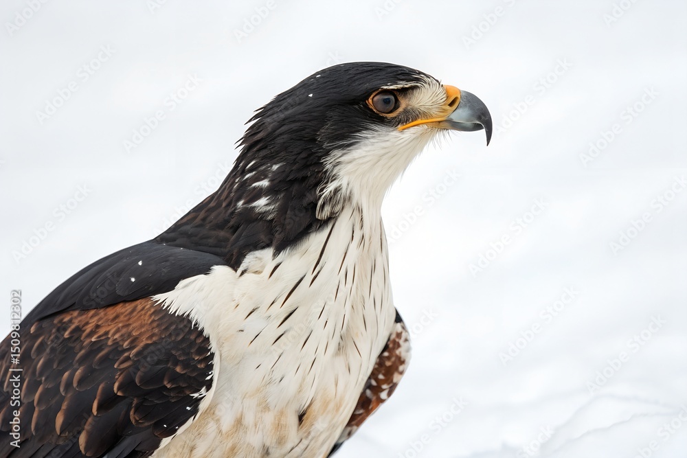 Obraz premium Red-tailed hawk, a majestic bird of prey with keen eye and brown feathers, a true predator in nature