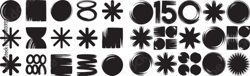 Set off brush shape vector