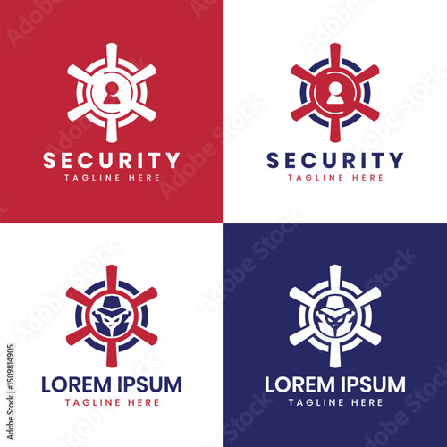 Vault security logo design for business vault hacker spy guard modern minimal company secured