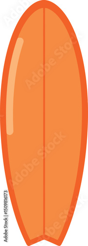 surreal, minimalist, geometric, vibrant orange, abstract surfboard shape, no text or branding, centered composition, high contrast, digital art
