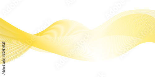 Glowing waveform frequency futuristic energy sound waves technology concept background. Abstract gold line wave line in vector business texture. Pattern line blend curve flow futuristic background.	
