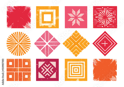 Vibrant Geometric Patterns A Collection of 12 Unique Designs