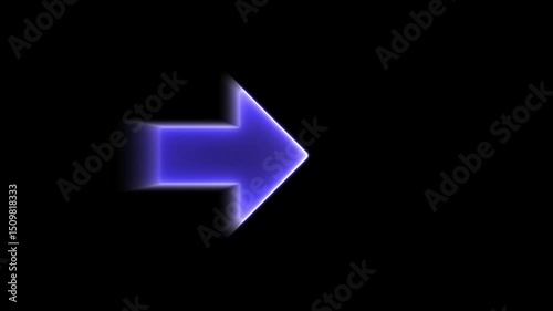 Arrow pointing right side animation.Right arrow for road direction.animated traffic directional arrows sign. Flashing direction indicators.