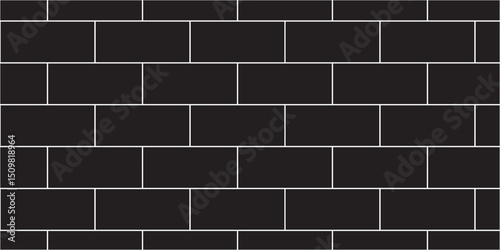 Texture interior Brick wall architecture tiled abstract black block brickwork wall concrete grunge background	