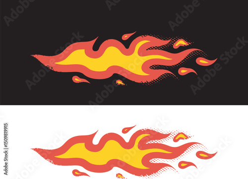 Grunge Flame Burst Vector Illustration