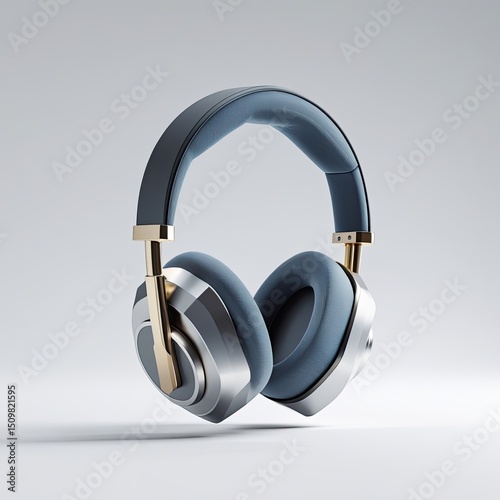 Luxurious Over-Ear Headphones with Elegant Gold and Silver Accents