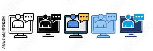 Online Counseling Icon Element For Design