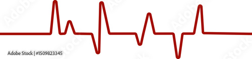Heart bit rate icon. Monitoring vector isolated on transparent background, medical check heart with EKG, ECG tools measurement. result medical lab sign.