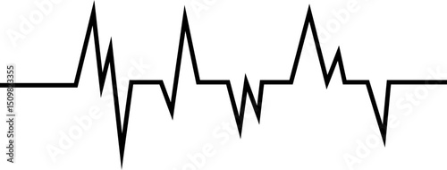Heart bit rate icon. Monitoring vector isolated on transparent background, medical check heart with EKG, ECG tools measurement. result medical lab sign.