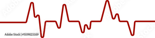 Heart bit rate icon. Monitoring vector isolated on transparent background, medical check heart with EKG, ECG tools measurement. result medical lab sign.