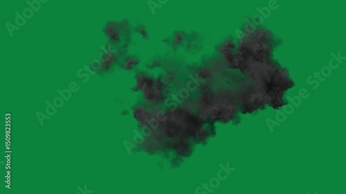 Crafted with precision using vector-based 3D illustration techniques, this gas explosion clip provides a clean chroma key backdrop, enabling creators to overlay the element on any background of their 