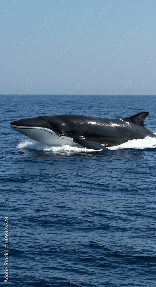 Fototapeta premium Whale swimming in ocean water