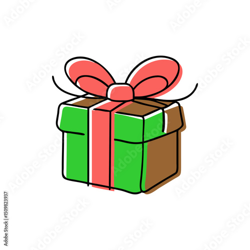 Gift Box with Red Ribbon