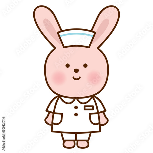 かわいいナースうさぎのイラスト