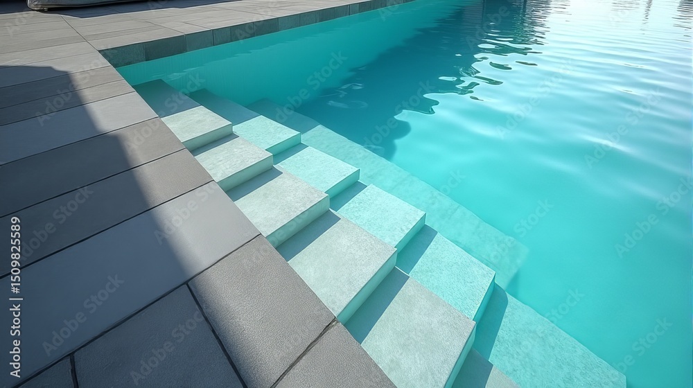 Obraz premium Luxurious Infinity Pool with Crystal Clear Water Reflecting a Serene Sky a Perfect Summer Escape