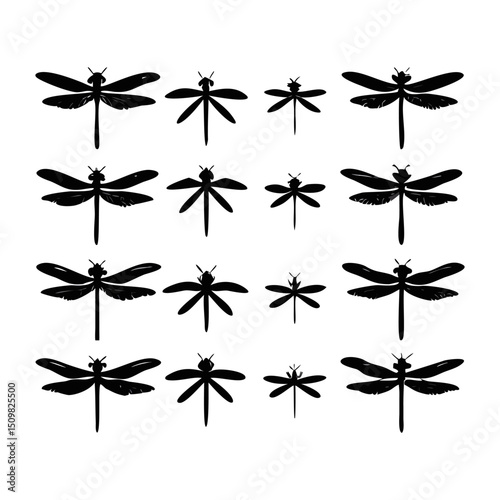 Collection of Dragonfly Silhouettes