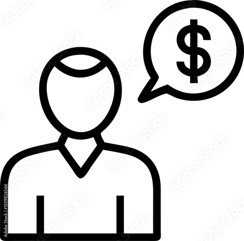  investor vector outline icon on white or transparent background	