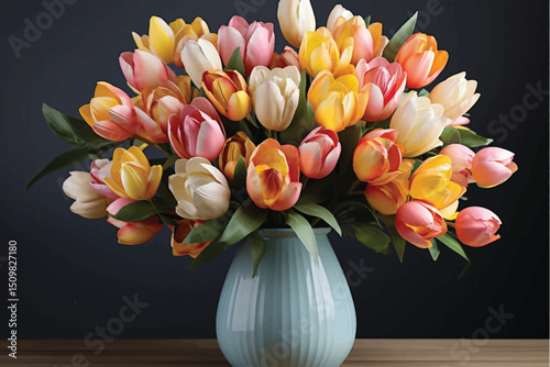 Tulips floral colourful spring tulip bunch