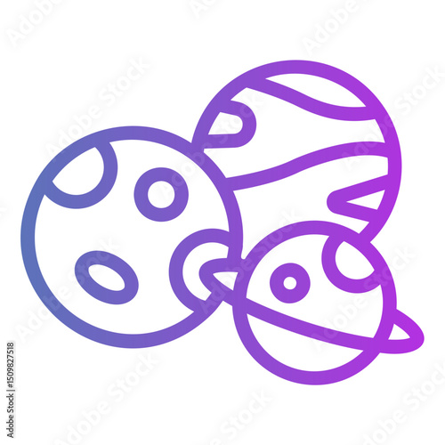 dwarf planet Gradient icon