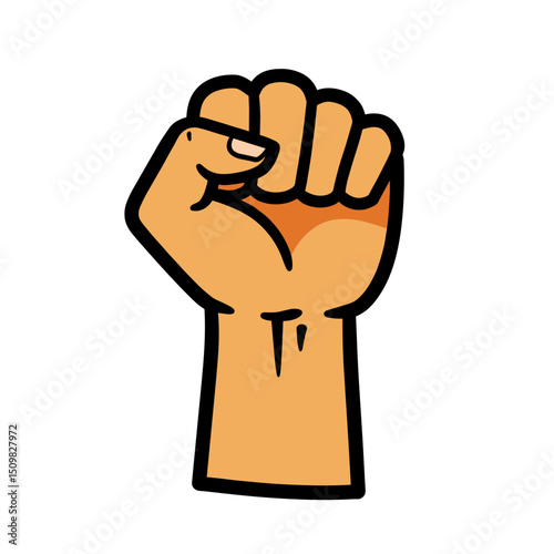 Raised fist symbolizing strength and unity in activism  